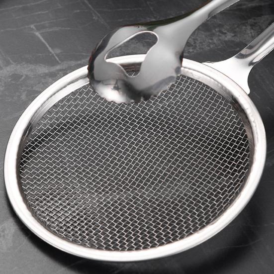Cuchara Coladora de Aceite de Acero Inoxidable con Malla Fina Skimmer de Cocina para Freír Filtrar Tamizar Colador a Prueba de Óxido para Jugos y Leche de Soja