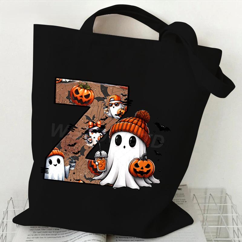 26 Letters Personalized Printing Trend Handbag Commuter Shoulder Bag Canvas Bag