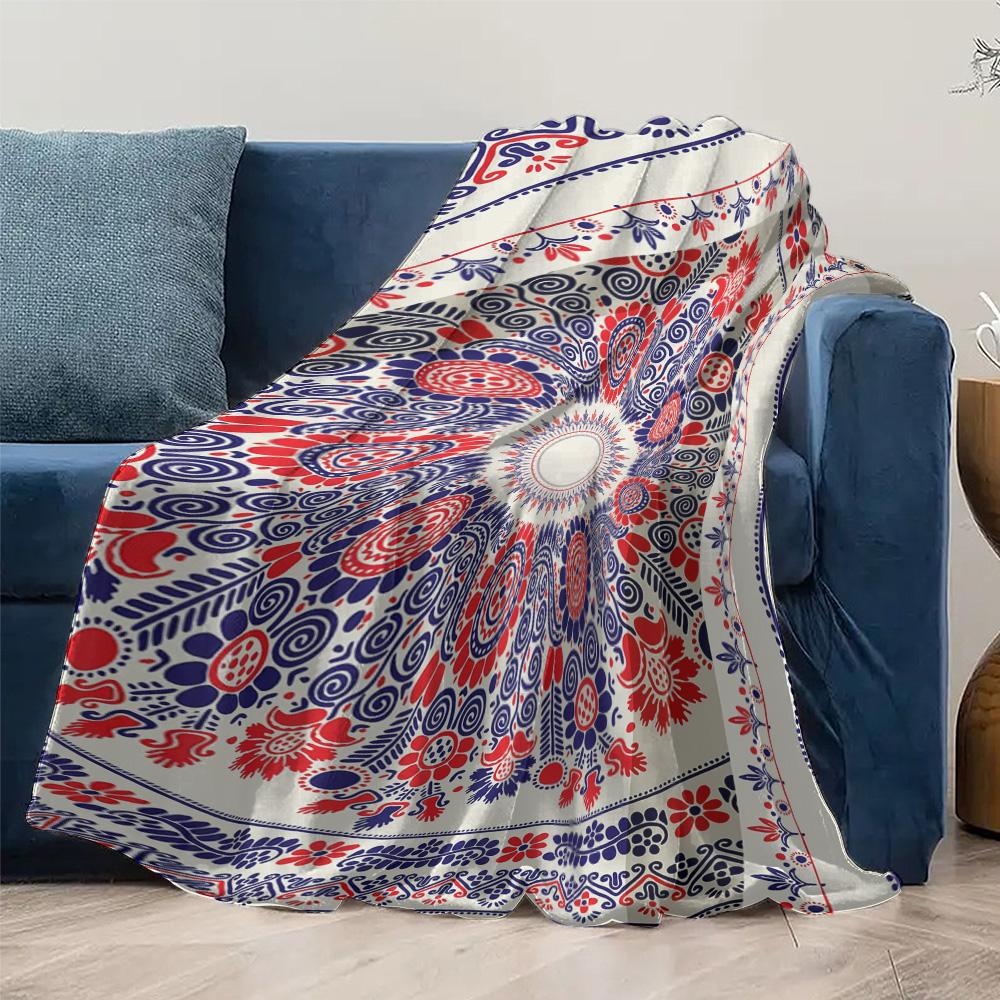 Bohemian Floral Paisley Pattern Throw Blanket Decorative Bed Blanket Sofa Cover Home Decor Festive Gift