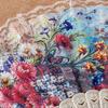 Leque Dobrável Leve Portátil Leque Vintage Elegante Renda Floral Padrão Leque de Mão Casamento Festa Acessório