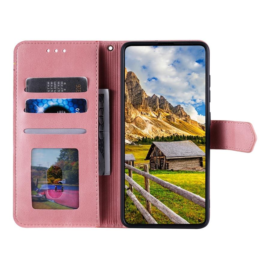 Chic Two-tone Wallet Phone Cases with Card Holder Compatible with iPhone 17 16 15 14 13 12 Samsung Galaxy S25 S24 S23 A56 A55 A54 Handstrap Flip Cover