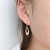 Exquisite Russian Purple Gold Car Flower Water Drop-Shaped Ear Hook Light Luxury Rose Gold Hollow Rhombus Earrings Jewelry Women