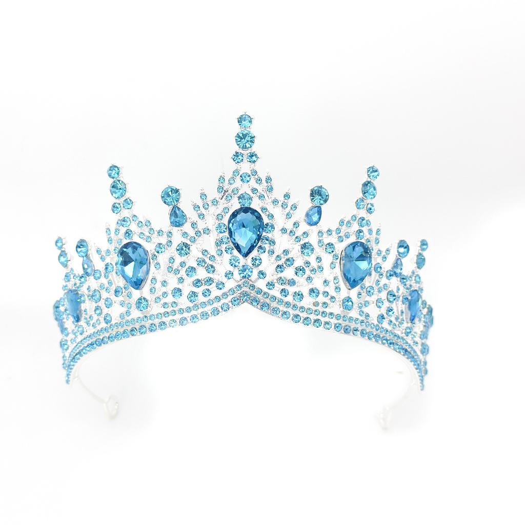 New European and American Bridal Crown Rhinestone Headband Baroque Alloy Crown Wedding Dress Accessories