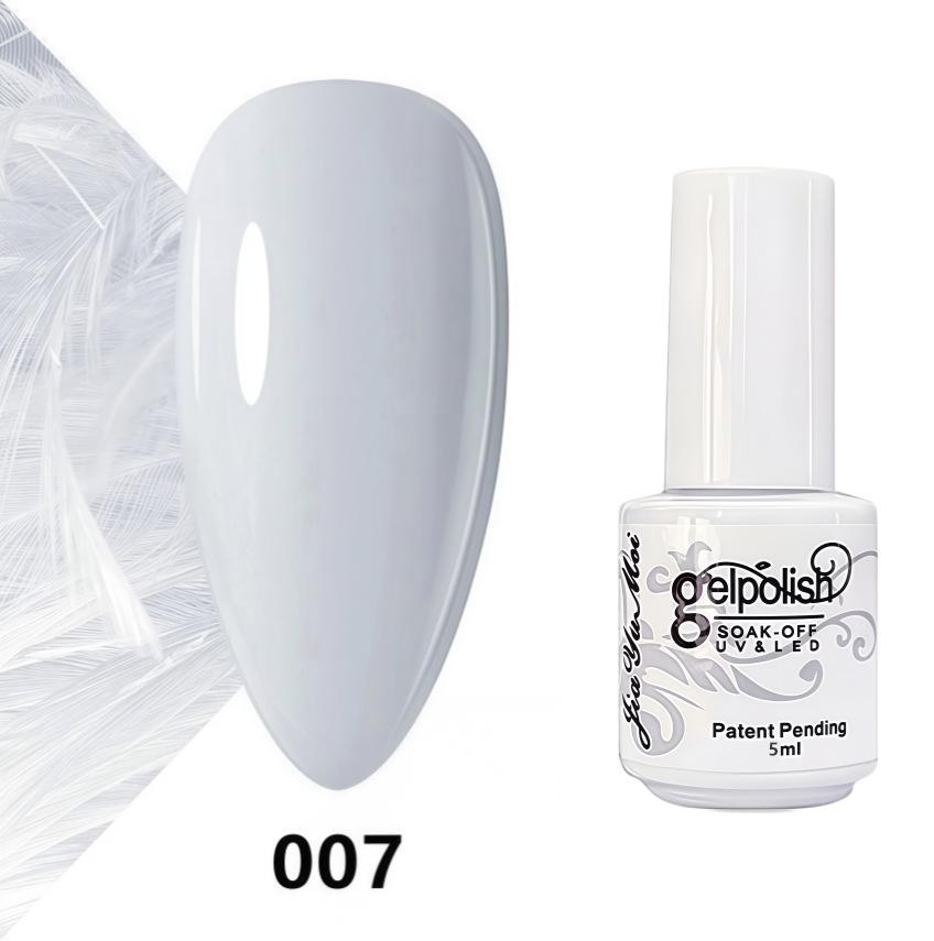 GELPOLISH Nail Art Set: Base, Top Coat, Transparent & White Gel Polishes