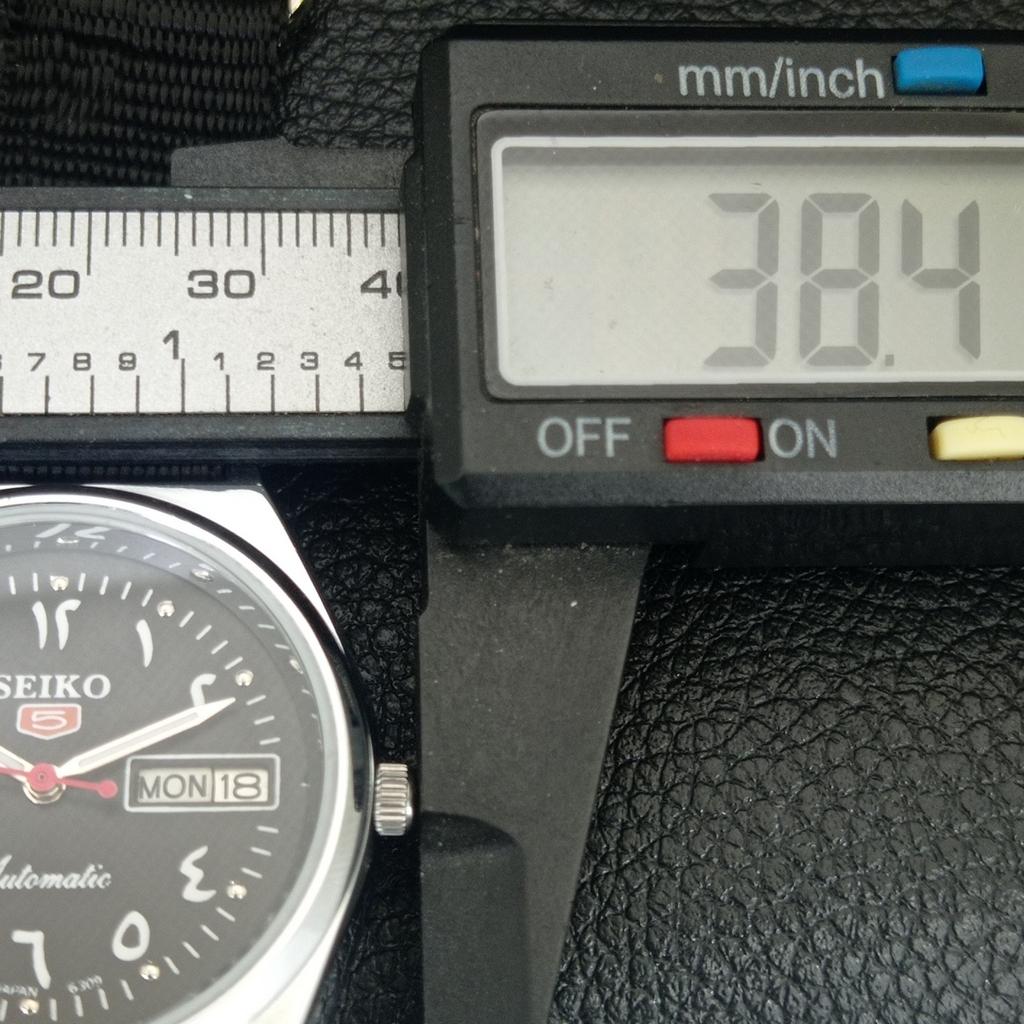 VINTAGE REFURBISHED SEIKO 5 AUTOMATIC 6309A JAPAN MENS BLACK WATCH a442591-1