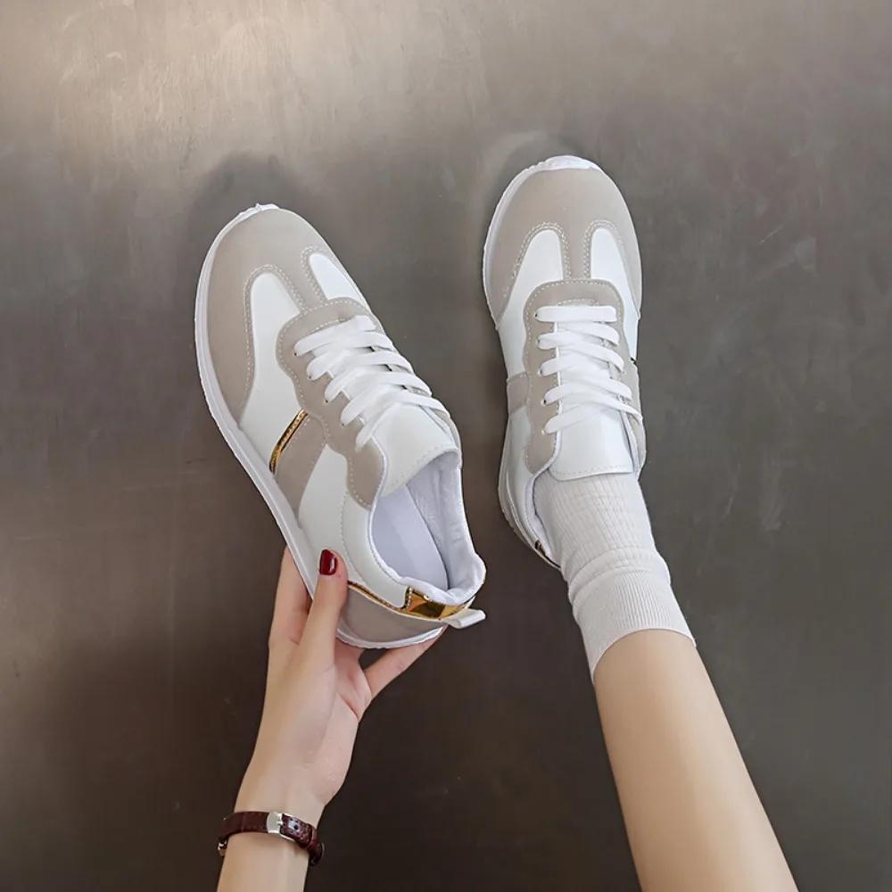 Damen Sneaker Rundkopf Farbblockierung Freizeitschuhe Damen Frühling/Herbst Bequeme Laufschuhe Vulkanisierte Schuhe Größe 35-43