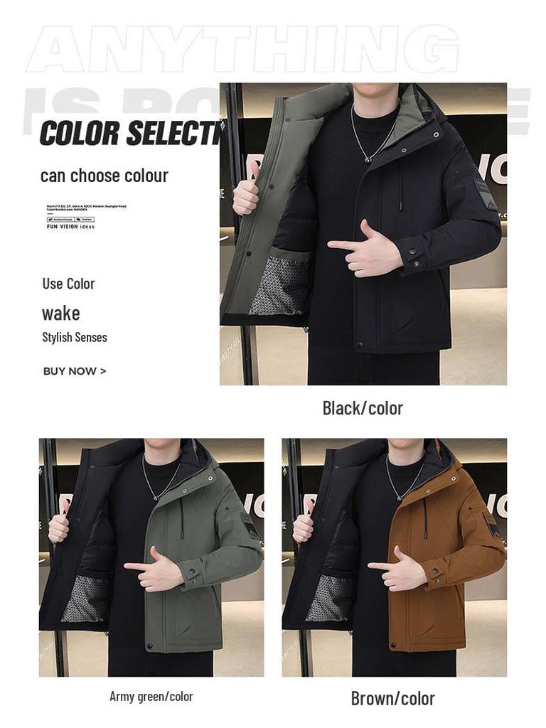 Men's 2025 Stylish Hooded Down Jacket: Warm, Handsome, and High-Quality for Autumn/Winter