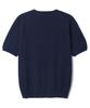 BASEMOMENT Diagonal Button Half Knit Navy