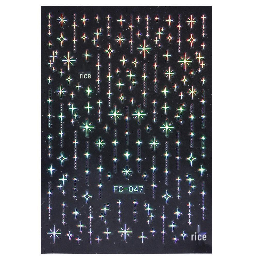 Iridescent Gold Starburst & Dots Nail Art Stickers – Women's Fantasy DIY Decals