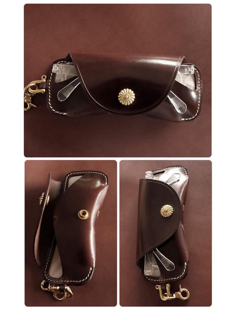 Neues Brillenetui aus Top-Layer-Rindsleder - Tragbare Aufbewahrungstasche für Sonnenbrillen