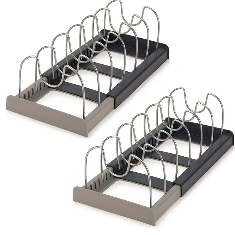 Scalable Pot Lid Holder Kitchen Organizer Pot Cover Storage Rack Pan Shelf Cabinet Drawers Pot Lid Rack Chopping Board Holder