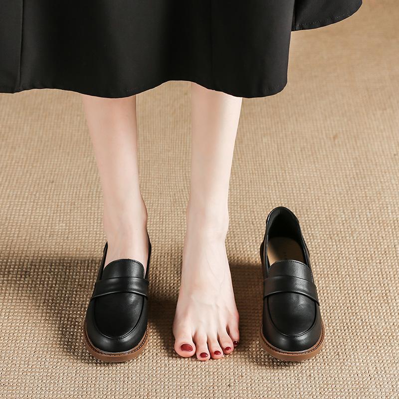 British Style Woman Thick Low Heels Oxfords Round Toe Flats Loafers Femmes Sneakers All Match Creepers Ladies Platform Bullock