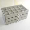 3 Layers Box 45 Grids Storage Jewelry Drawer Transparent Velvet Case Display Fashionable Holder for Women Girls