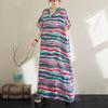 Summer Cotton and Linen Printed Loose and Simple Long Skirt for Women