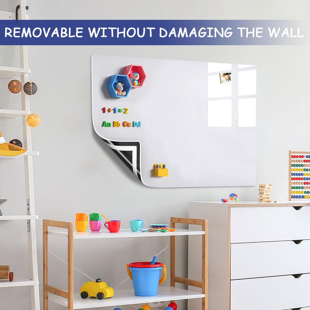 Magnetic White Board Sticker Include Marker Magnet Eraser Removable Wall Dry Erase Board Erasable Surface for Kids Office Home