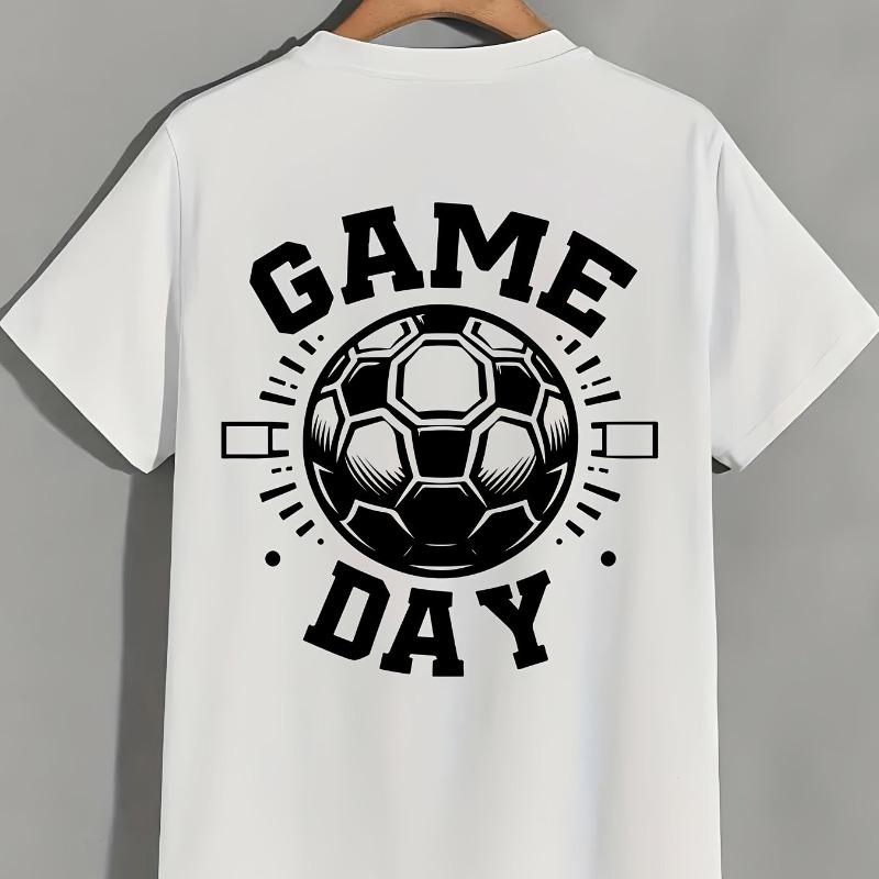 European Size Game Day Football Unisex T-Shirt for Men - Perfect Gift for Family And Friends, Ideal for Team Events, Casual Wear with Bold Print Desig