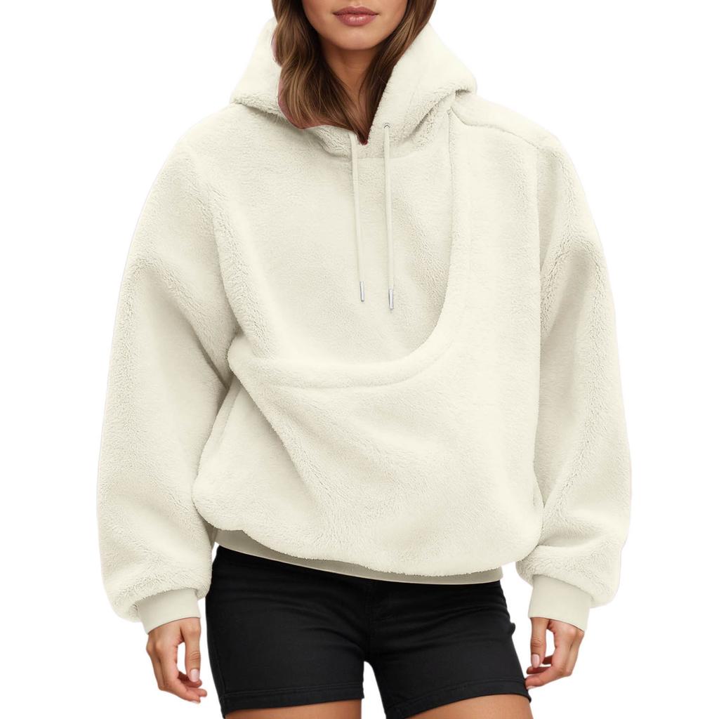 Pocket Style Pet In One Double-sided Plush Loose Fitting Hooded Sweatshirt For Both Men And Women