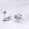 Sterling Silver Wing Earrings Simple S925 Silver Stud Earrings
