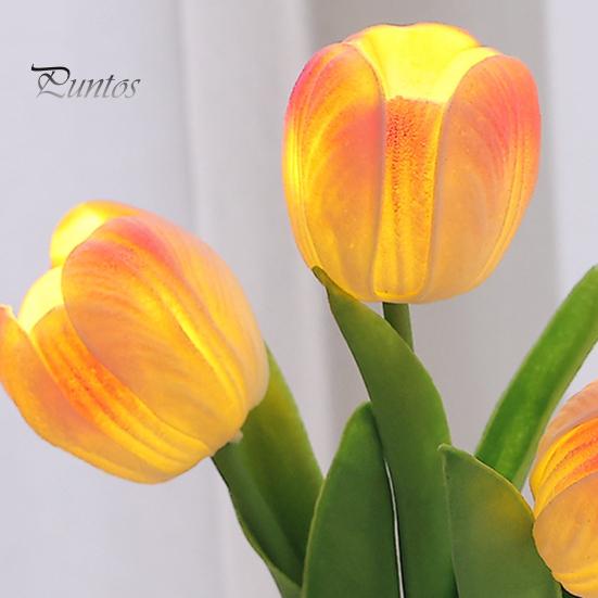 Decorative Night Lamp Large Tulip Light Realistic Floral LED Bedside Battery-Powered Ambiance Eco Friendly for Bedroom Desk Decor Warm Glow