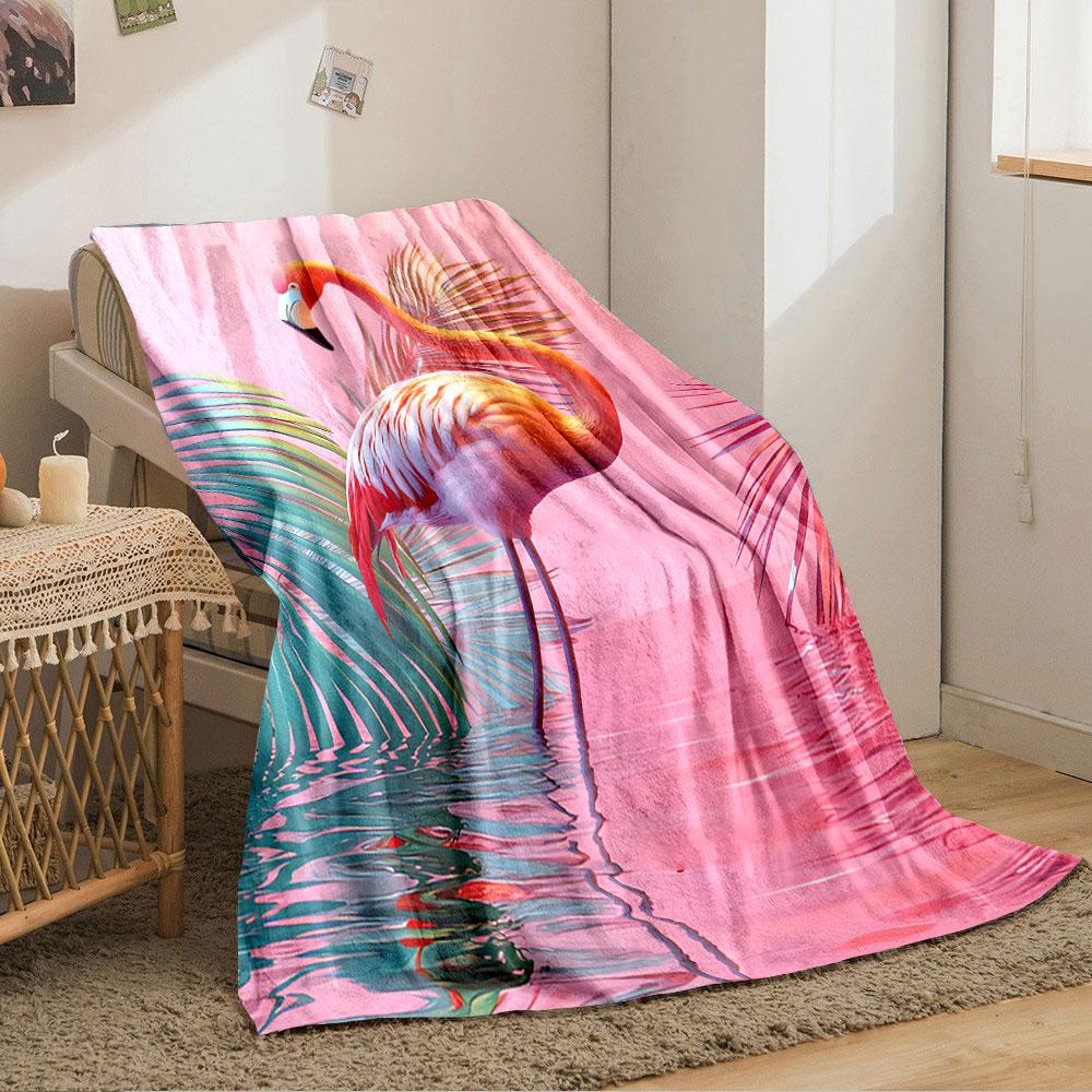 Tropical Flamingo Paradise for All Seasons Blanket Lunch Break Throw Gift
