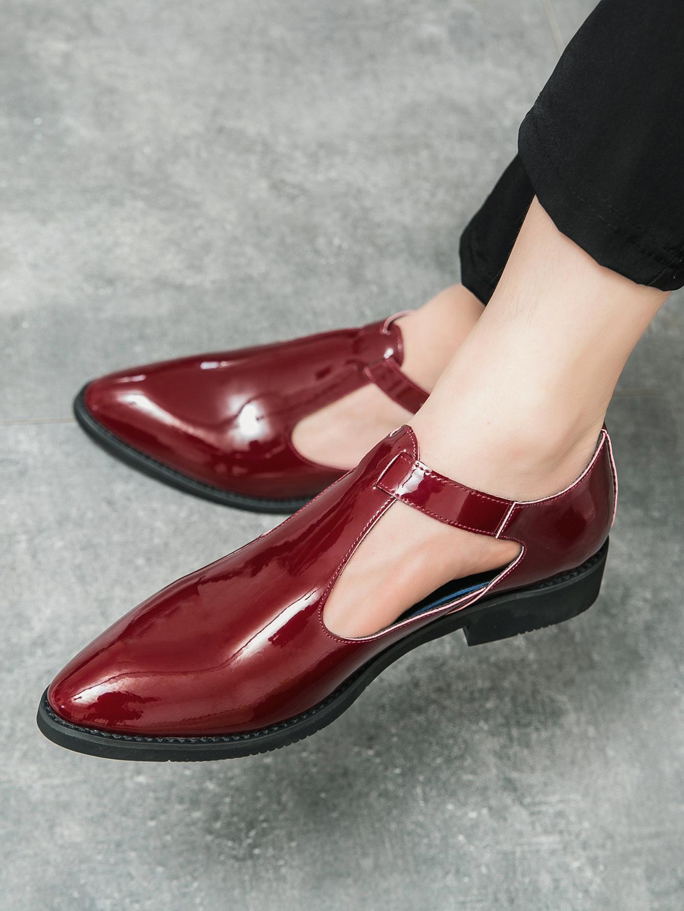 

Large size bag head men s leather sandals size 38-46 trendy pointed casual leather shoes formal business leather sandals 46 червоний