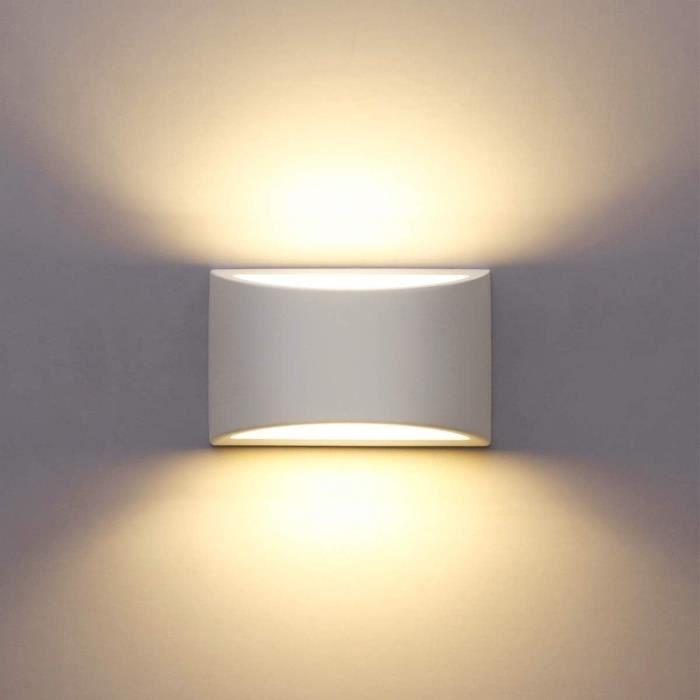 Applique Murale LED - HYDONG - 7W - Plâtre Blanc - Design Moderne - Éclairage Intérieur