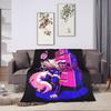 Helluva Boss Loona Flannel Blankets  Warm Throw Blanket for Living Room Airplane Travel Graphic Bedspread Sofa Bed Cover