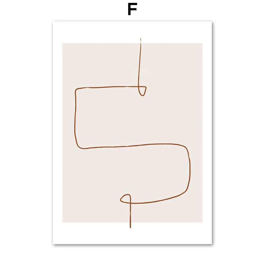 Schilfpflanzen Strand Boho Abstrakt Linien Kürbis Poster und Drucke Beige Wandkunst Leinwandmalerei für Wohnzimmer Heimdekoration