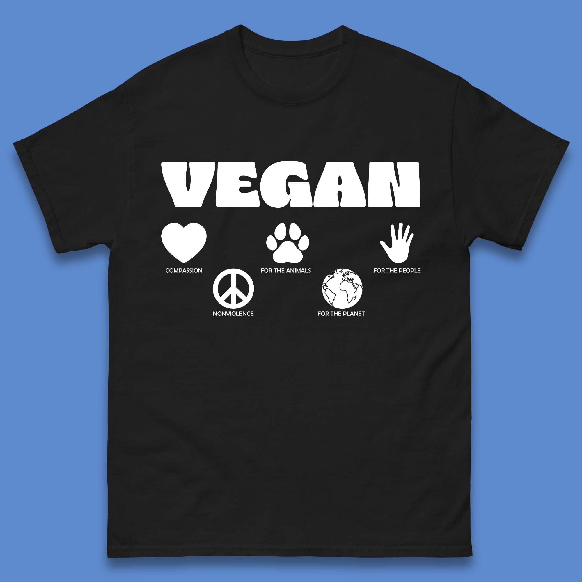 Vegan Mens T-Shirt Womens Tops Tees S