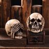 Skulls Figurine No Evil Resin Human Skull Statue Head Sculptures Skull Collectible Halloween Funny Skull Home Decor