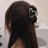 Hollow Ponytail Claw Clip Y2k Geometric Shark Clip Sweet Love Heart Metal Hair Claw  Ladies