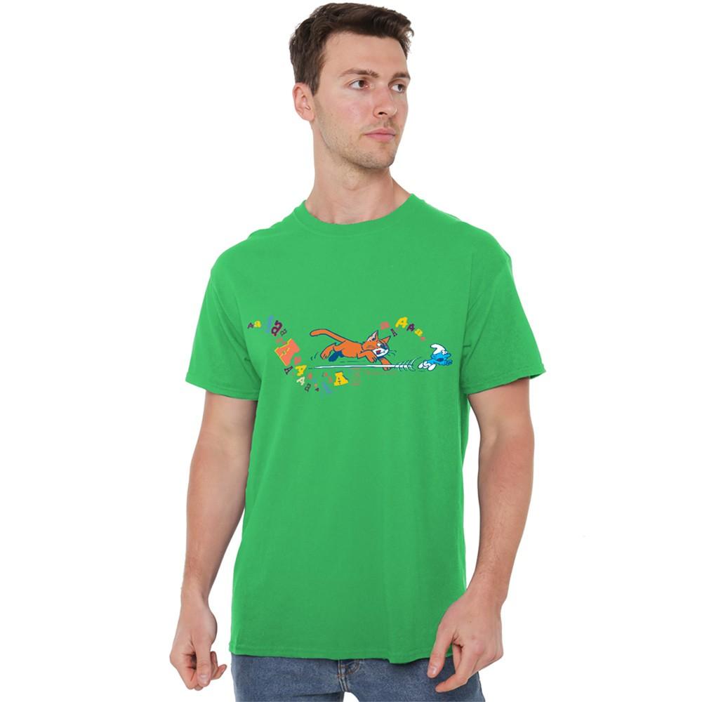 Smurfs Azrael Chases A Smurf T-Shirt S-4XL Kelly Green S