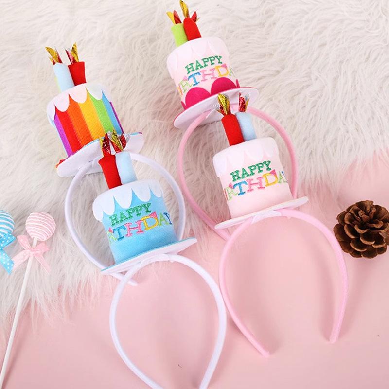 Birthday Cake Candle Headband Baby Children'S Birthday Party Hat Photo Props Scene Dress Up