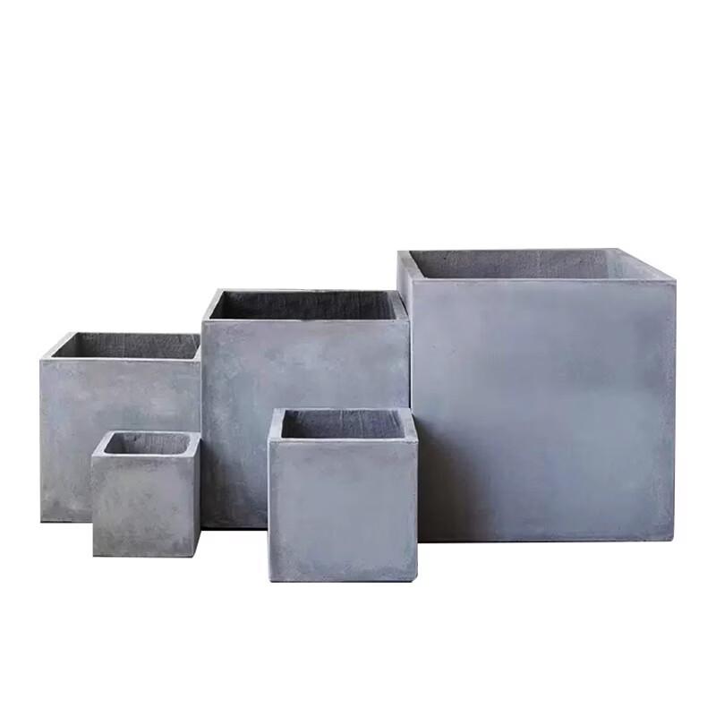 Ying Tang Square Cement Magnesium Clay Flower Pot