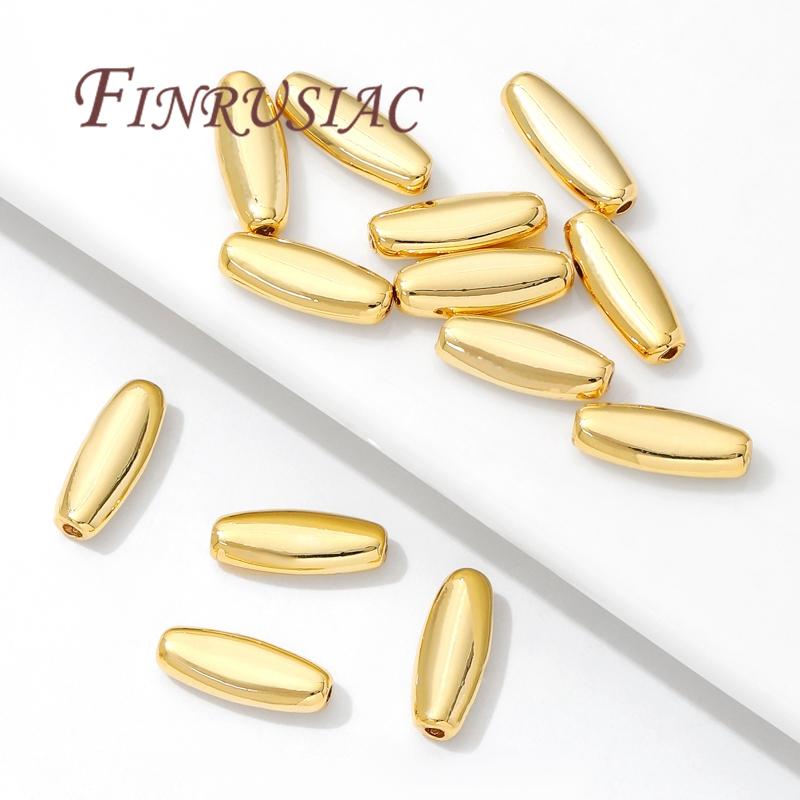 5mm*13mm Rice Shape Beads 18K Gold Plated Beads Separators,Bracelets Accessories,DIY Jewelry Making Supplies,Metal Beads