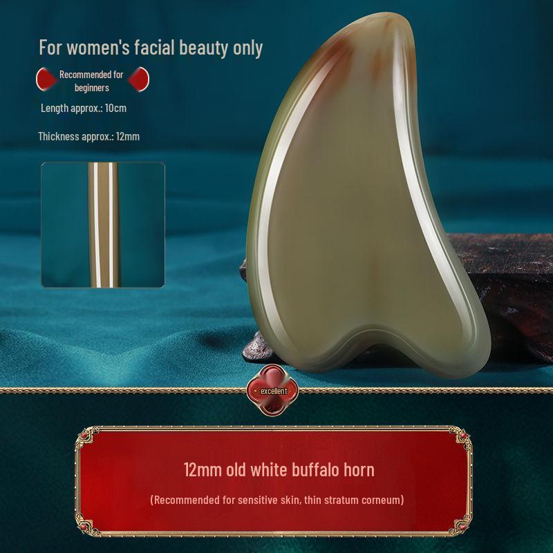 White Buffalo Horn Gua Sha Facial Massage Tool for Anti-Wrinkle Treatment