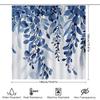 Watercolor Blue Leaves Elegant Shower Curtain for Modern Bathroom Decor  Curtain Non-Toxic  Durable Fabric