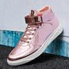Tide Trend Men's Women's Hightop Sneakers Couples Students Walking Casual Skateboard Shoes Golden Black Pink Boots