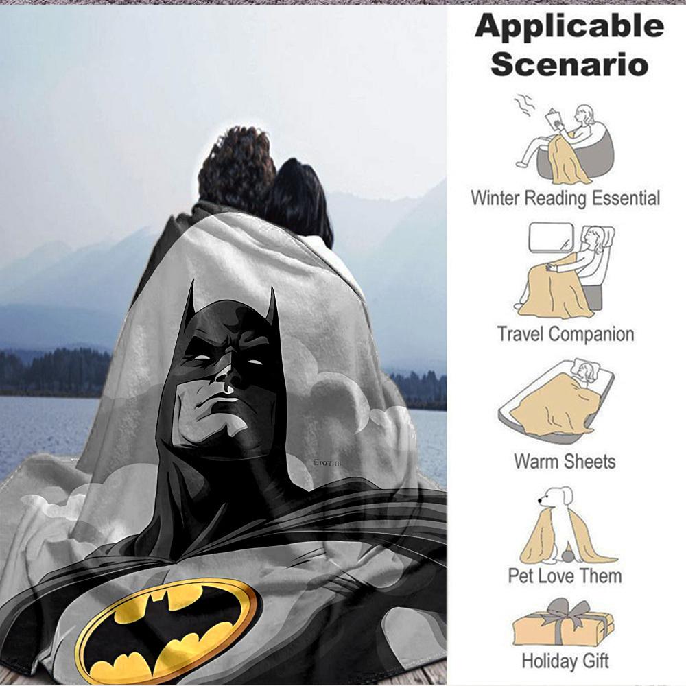 1pz Coperta con Simbolo di Batman Leggera in Flanella per Divano, Letto, Viaggio, Soggiorno, Ufficio, Divano, Sedia e Letto
