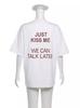 Trendy Women's Pure Cotton Letter Print T-shirt - Versatile, Casual, Fashionable Design