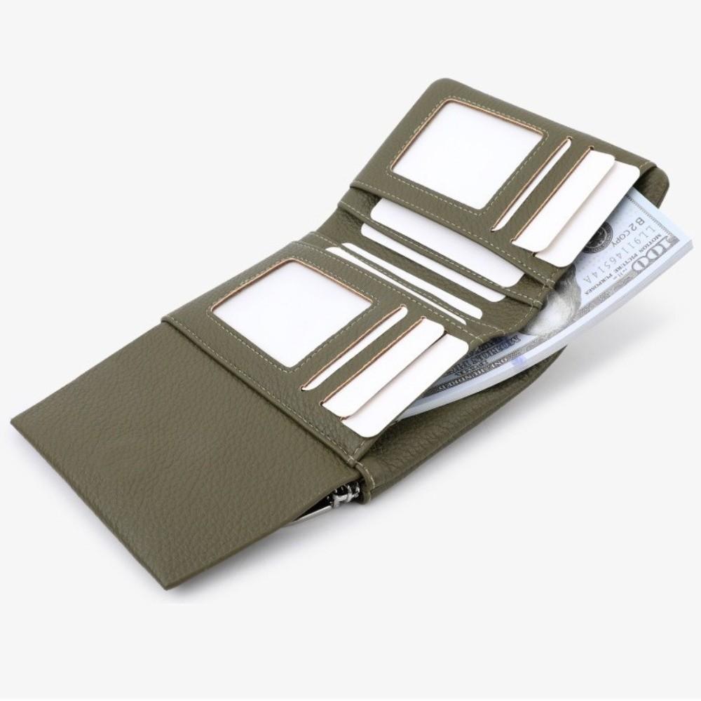 New PU Leather Short Wallet Solid Color Portable Money Bag Multifunctional Coin Purses Women