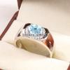 Aquamarine Oval Cut Gemstone With 925 Sterling Silver Ring For Men's #A757 JL375659103156