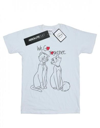 Disney Women's White / Aristocats We Go Together Cotton Boyfriend T-Shirt Xl