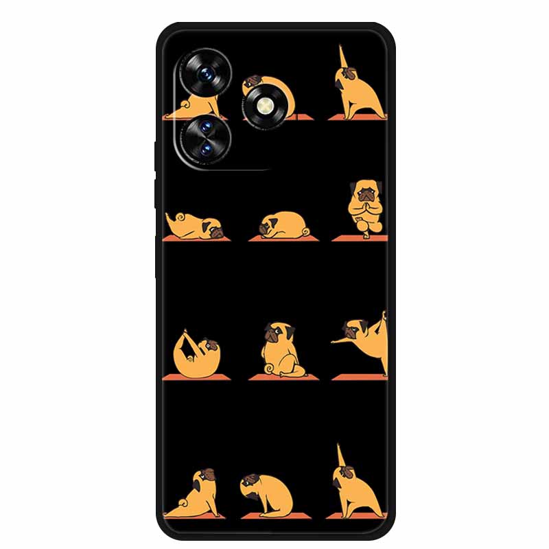 Funda For Oukitel C51 Case Cute Cartoon Cat Black Silicone Soft Phone Case For Oukitel C51 Back Cover Cases C 51 Coque 6.8" Capa