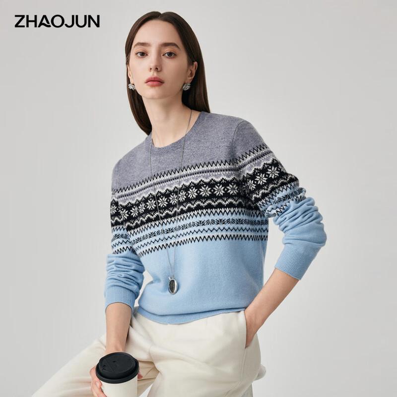 Женский шерстяной вязаный свитер Zhaojun в стиле Fair Isle S