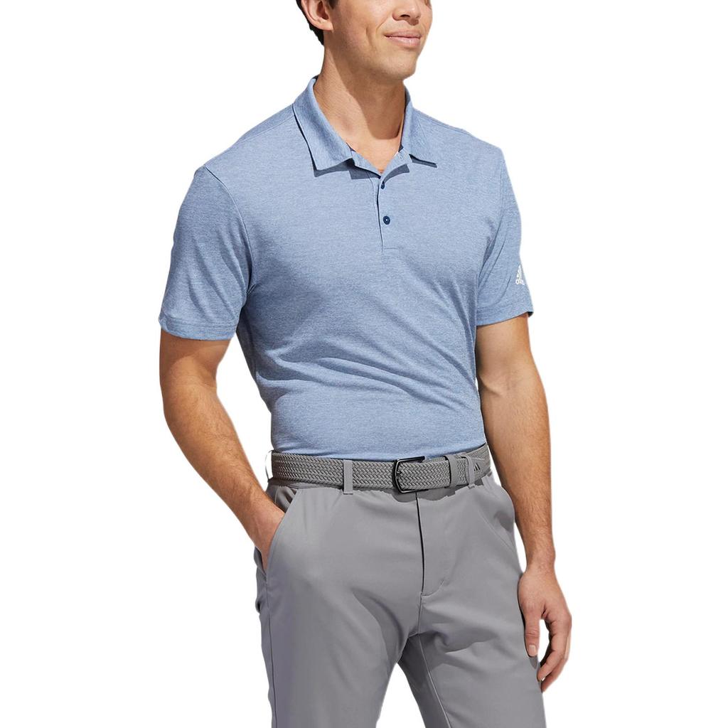 Adidas SS22 Solid Color Logo Print Short Sleeve Polo Shirt Men Tops Blue HF6218