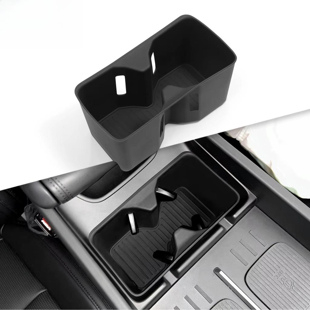 For Hyundai Santa Fe 2025 2025 Water Cup Holder Car Accessories Silicone Shock-Absorbing Drinks Holder Storage Box Tidying Tray