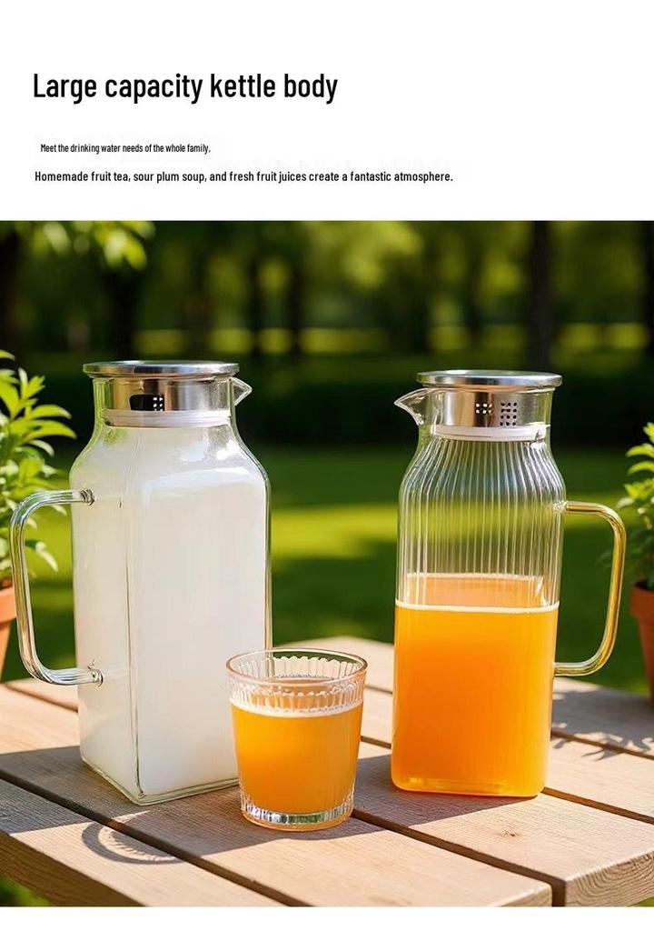 Großvolumige Kaltwasser-Teekanne aus hochborosilicate Glas für Zuhause & KTV