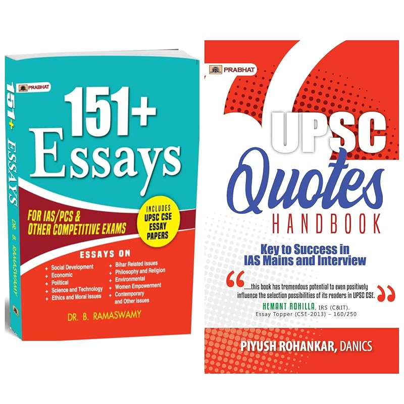 151+ Essays "Including UPSC CSE Essay Papers" by (Dr. B.Ramaswamy) + UPSC Quotes Handbook by (Piyush Rohankar, Danics) Books in English