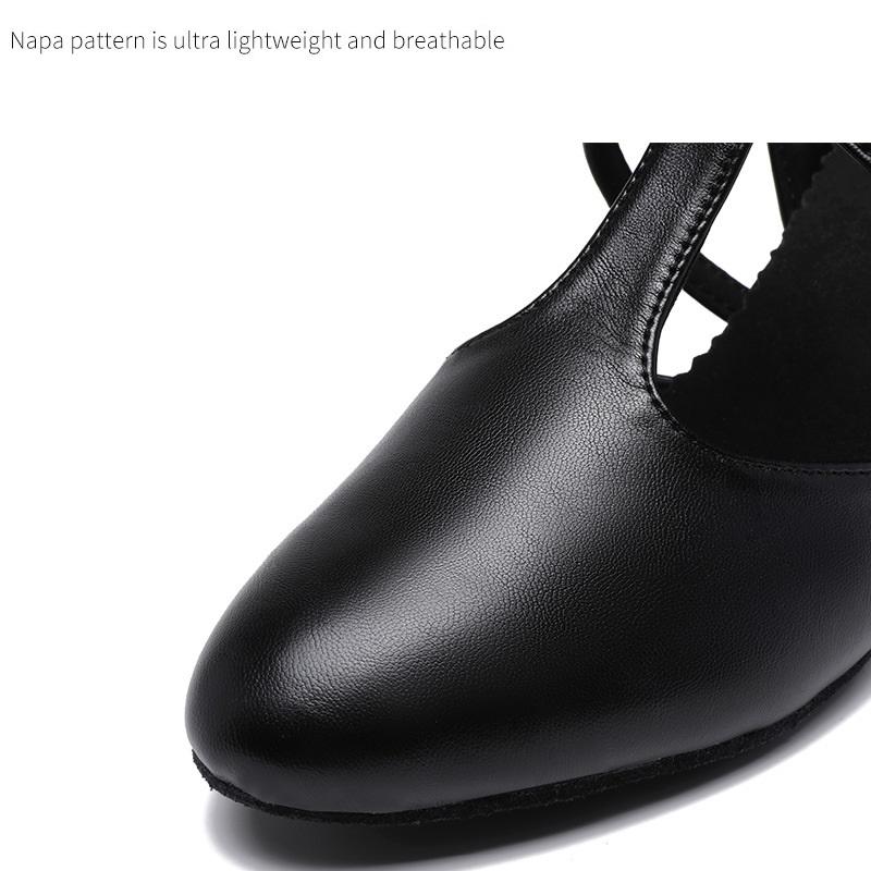 Women Latin Dance Shoes Cowhide Suede Thickened Sole Square Dance Shoes Seasonal Single Shoes Professional High Heels Sneakers